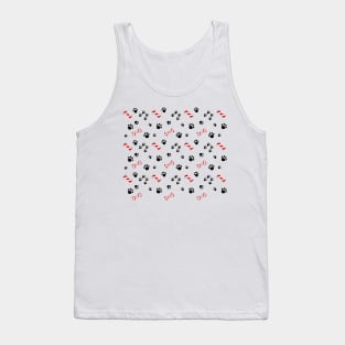 Dog treat candy cane and paw prints. Tank Top